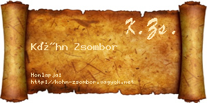 Kóhn Zsombor névjegykártya